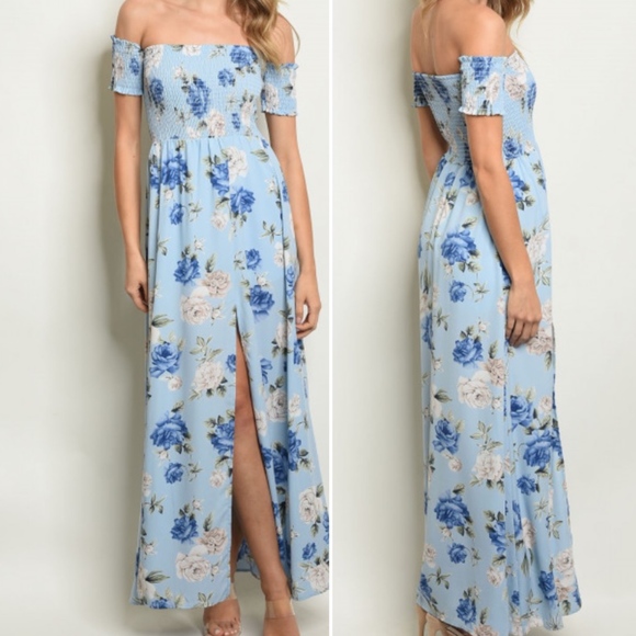Girly & Flirty CREAM & FLORAL MAXI DRESS BOHO - Picture 2 of 8